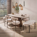 Suspension Serene brun sienna - 4+3 lumières, largeur 110 cm