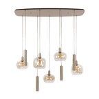 Suspension Serene beige - 5+4 lumières, largeur 130 cm