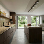 Ceiling lamp Bar sienna brown - 7-light, 195 cm wide