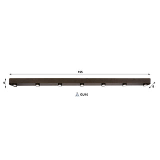 Ceiling lamp Bar sienna brown - 7-light, 195 cm wide