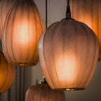 Hanglamp Altura sienna bruin frosted - 4+3-lichts, 96 cm breed