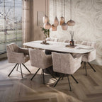 Hanglamp Altura sienna bruin frosted - 4+3-lichts, 96 cm breed