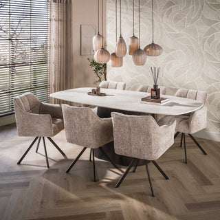 Hanglamp Altura sienna bruin frosted - 4+3-lichts, 96 cm breed