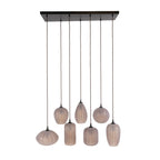 Hanglamp Altura sienna bruin frosted - 4+3-lichts, 96 cm breed