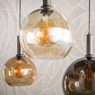 Pendant lamp Moka multi brown - 4+3-light, 146 cm wide