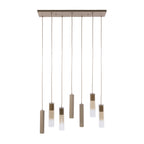 Suspension Lungo beige - 4+3 lumières, largeur 84 cm