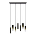 Hanglamp Lungo sienna bruin - 4+3-lichts, 84 cm breed