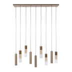 Hanglamp Lungo beige - 5+4-lichts, 109 cm breed