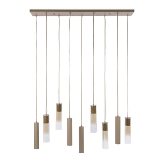 Hanglamp Lungo beige - 5+4-lichts, 109 cm breed