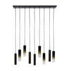 Hanglamp Lungo sienna bruin - 5+4-lichts, 109 cm breed