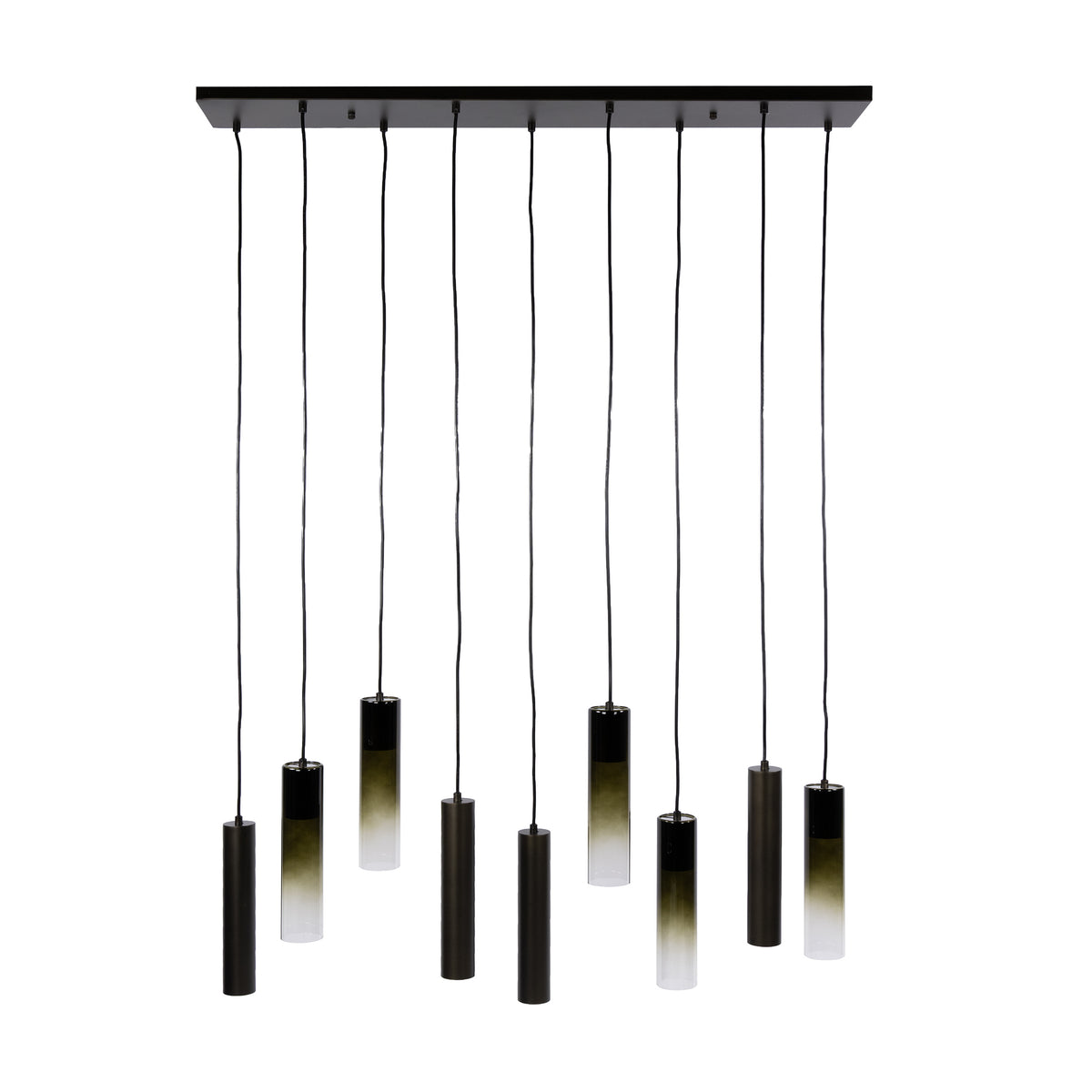 Hanglamp Lungo sienna bruin - 5+4-lichts, 109 cm breed