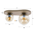 Plafonnier Bubble beige - 2 lumières, largeur 47 cm
