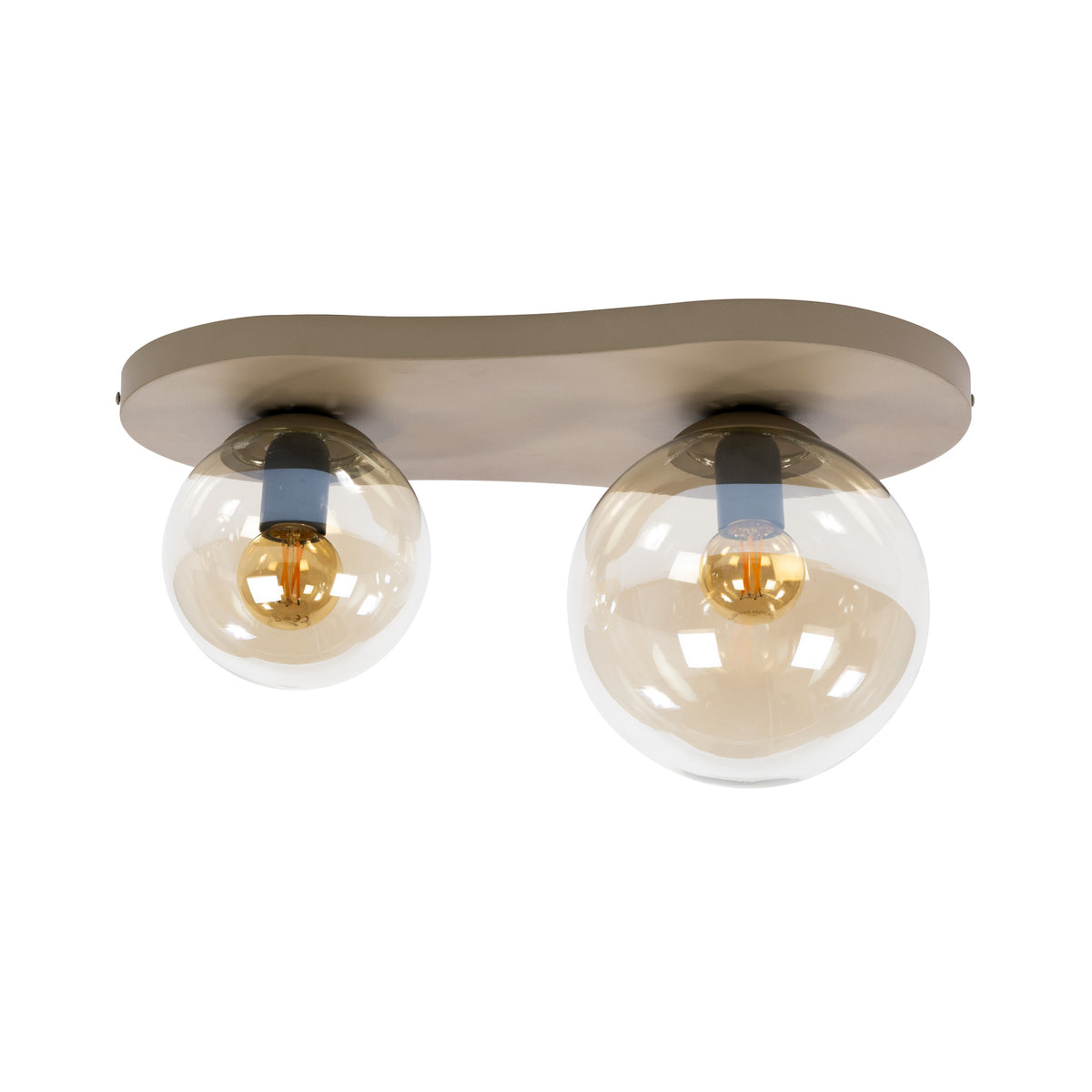 Plafonnier Bubble beige - 2 lumières, largeur 47 cm
