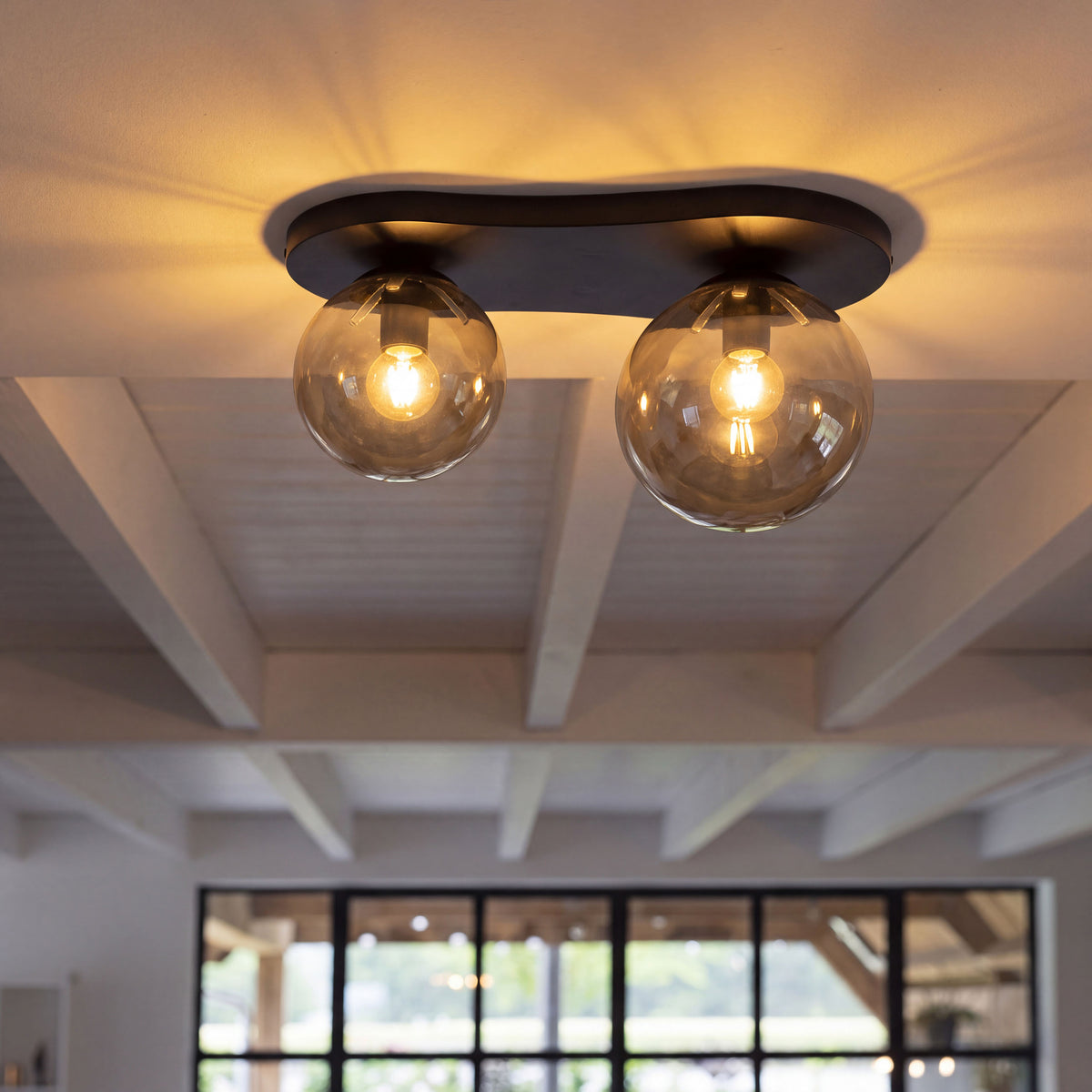 Ceiling lamp Bubble sienna brown - 2-light, 47 cm wide
