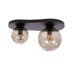 Plafonnier Bubble brun sienna - 2 lumières, largeur 47 cm