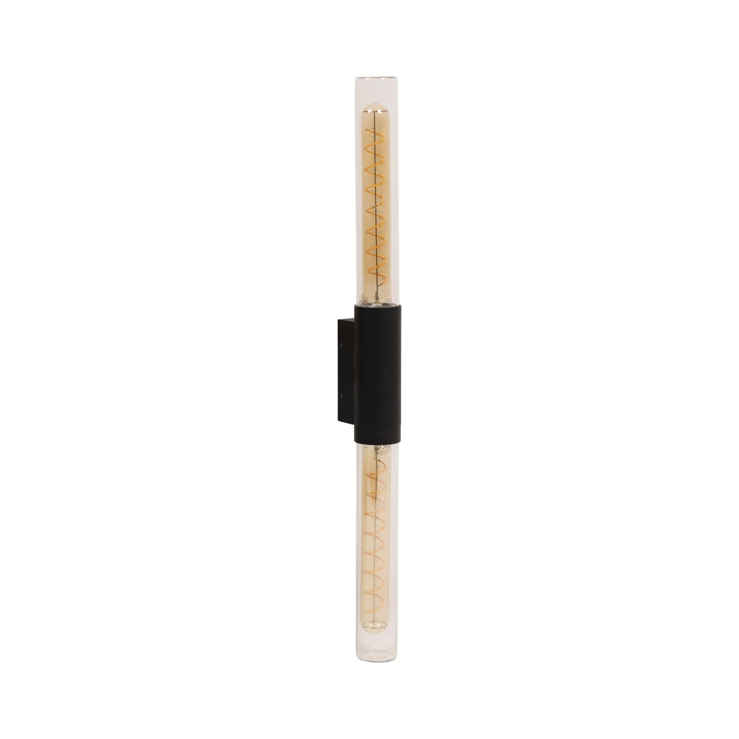 PILAR - Wandlamp Binnen/Buiten - 2xE27 - IP54 - Zwart | Essential