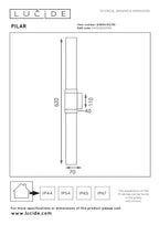PILAR - Applique murale Intérieur/Extérieur - 2xE27 - IP54 - Noir | Essential