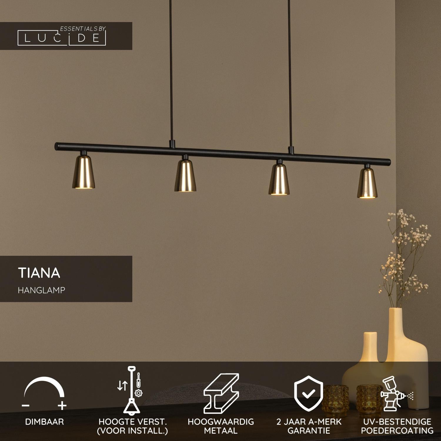 TIANA - Pendant light - 4xGU10 - Champagne colour | Essential