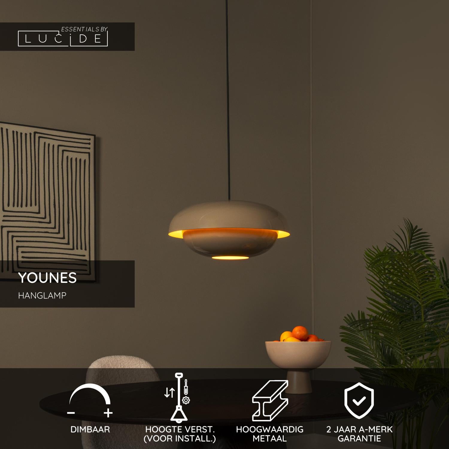 YOUNES - Hanglamp - Ø 40 cm - 1xE27 - Taupe | Essential