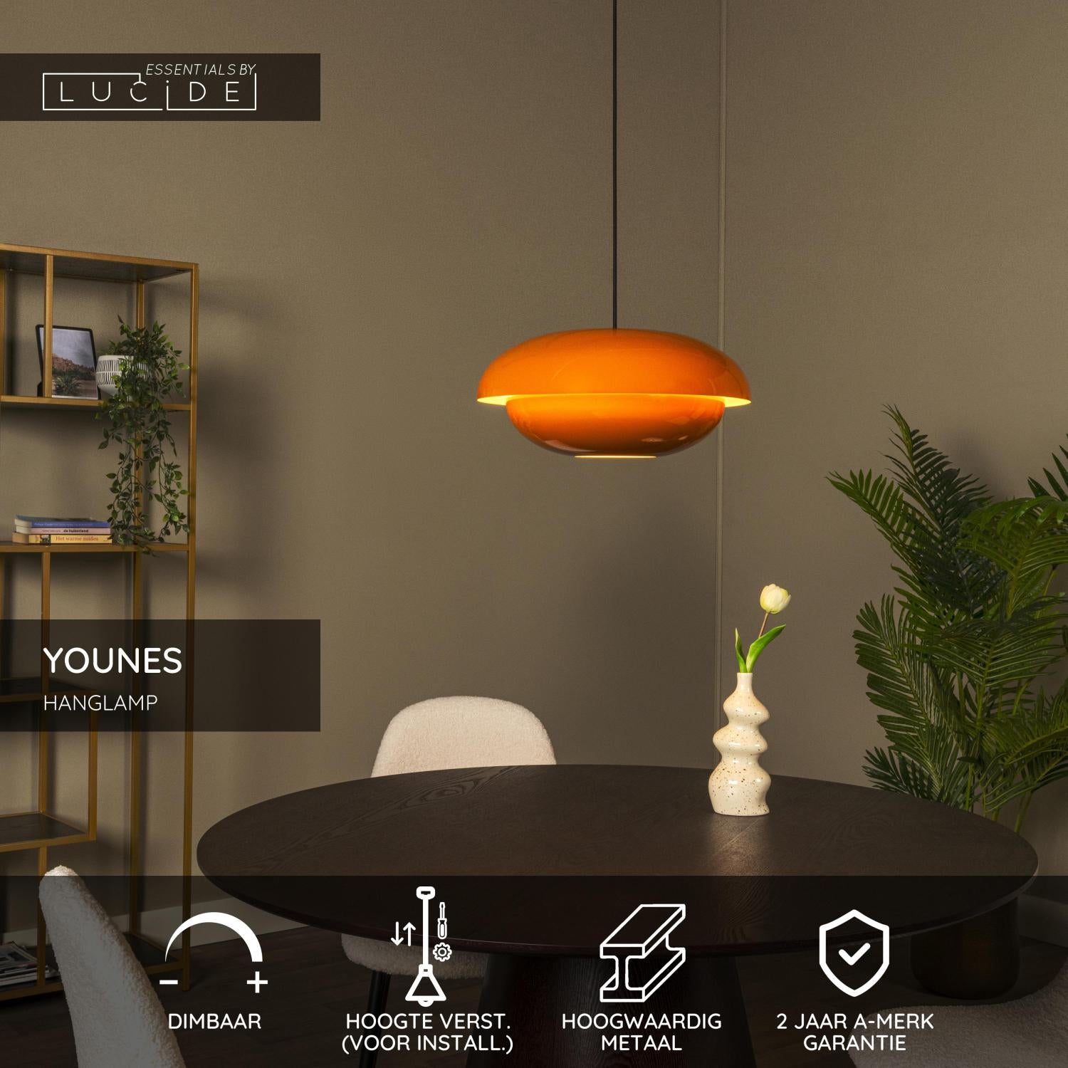 YOUNES - Suspension - Ø 40 cm - 1xE27 - Orange | Essential