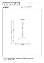 ANDRES - Suspension - Ø 56 cm - 1xE27 - Beige | Vibes
