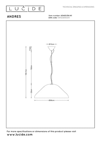 ANDRES - Suspension - Ø 56 cm - 1xE27 - Taupe | Vibes