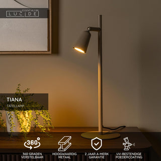 TIANA - Lampe de table - 1xGU10 - Taupe | Essential