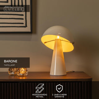 BARONE - Lampe de table - Ø 23 cm - 1xE27 - Beige | Vibes