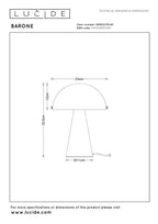 BARONE - Lampe de table - Ø 23 cm - 1xE27 - Taupe | Vibes