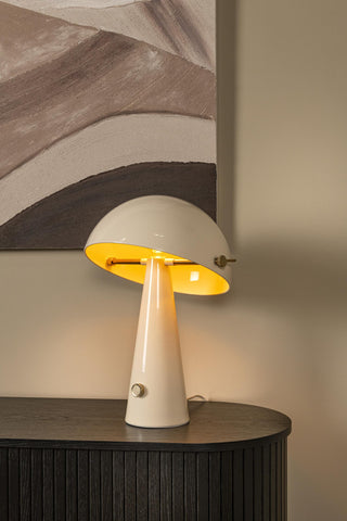 BARONE - Tafellamp - Ø 38 cm - 1xE27 - Beige | Vibes