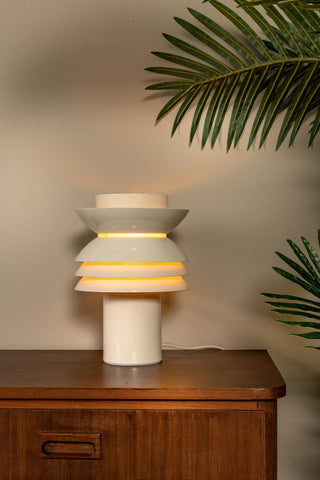 YINDRA - Tafellamp - Ø 17,5 cm - 1xE27 - Beige | Vibes