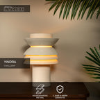 YINDRA - Tafellamp - Ø 17,5 cm - 1xE27 - Beige | Vibes