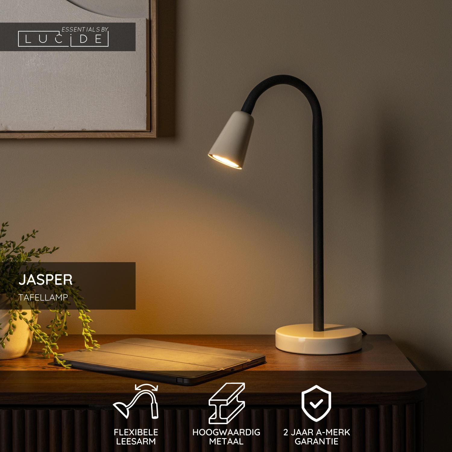 JASPER - Tafellamp - 1xGU10 - Beige | Essential