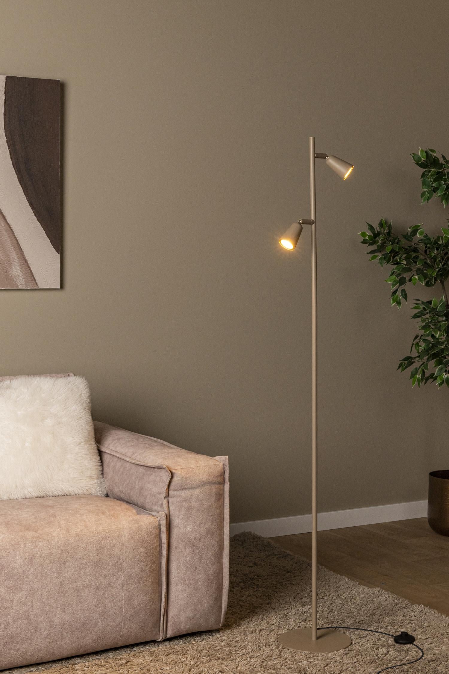 TIANA - Lampadaire - 2xGU10 - Taupe | Essential