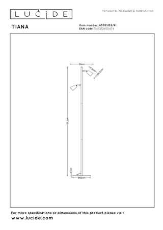 TIANA - Lampadaire - 2xGU10 - Taupe | Essential