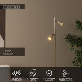 TIANA - Lampadaire - 2xGU10 - Taupe | Essential