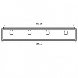 Plafonnier Vitrine Plafonnier Long 4L, bronze