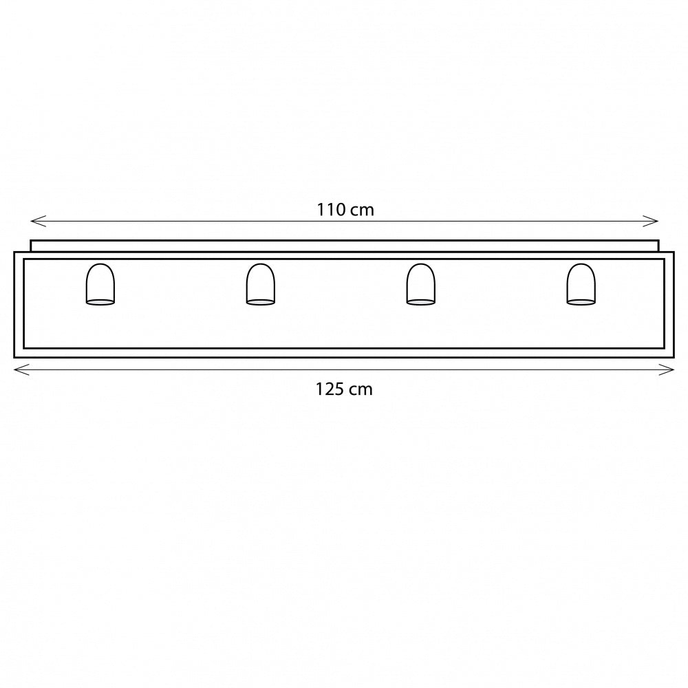 Ceiling lamp Vitrine Plafonnier Long 4L, chrome