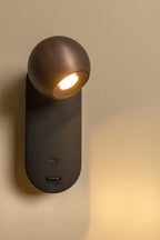 MONTANA - Wandlamp - LED - CCT - 1x6,3W 2700K/4000K - Met USB oplaadpunt - Koffie