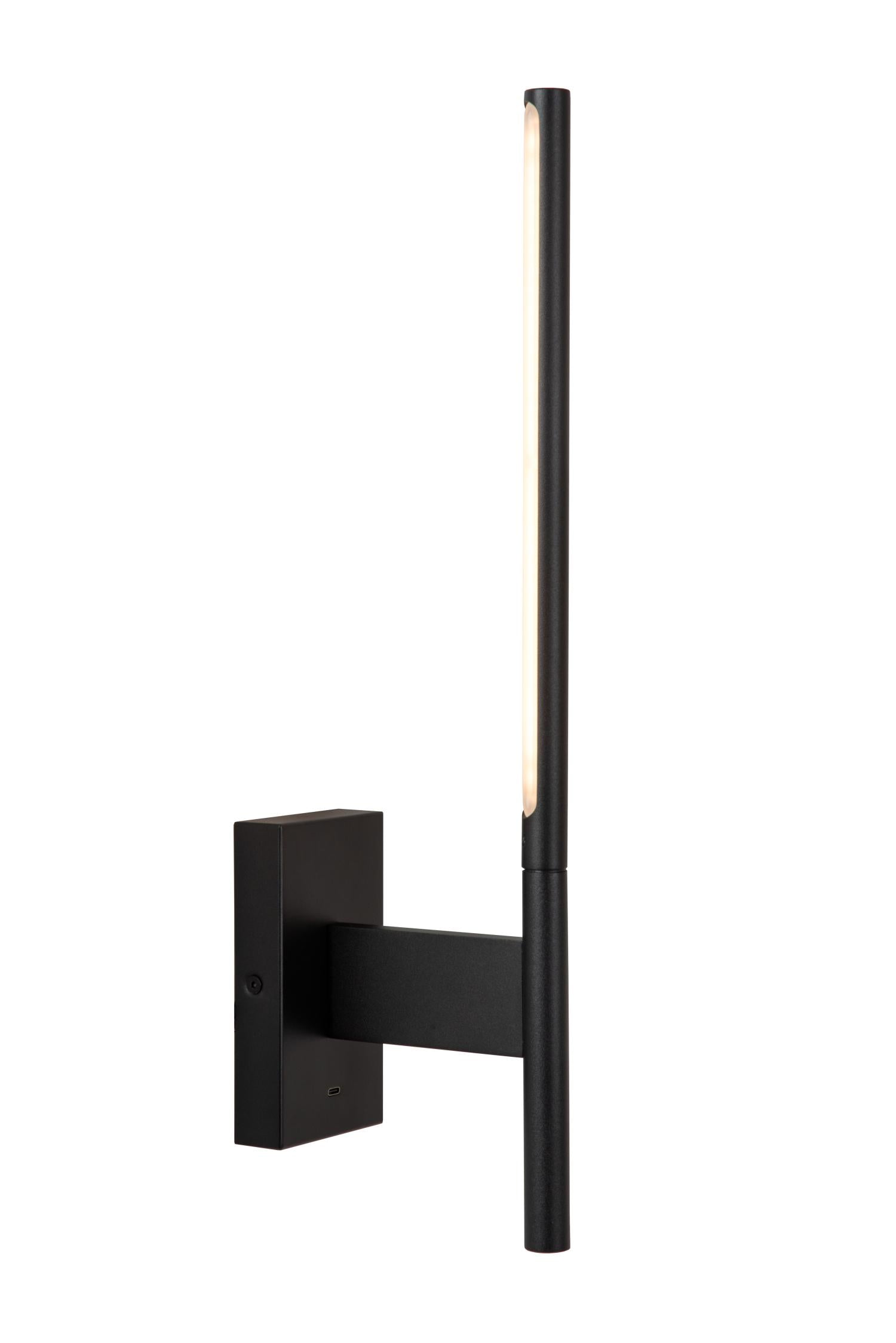 FINAN - Wandlamp - LED - 1x6W 2700K - Met USB oplaadpunt - Zwart