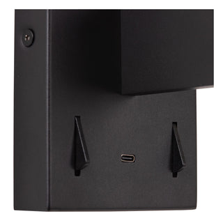 FINAN - Applique murale - LED - 2700K - Avec port de charge USB - Noir