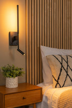 FINAN - Applique murale - LED - 2700K - Avec port de charge USB - Noir