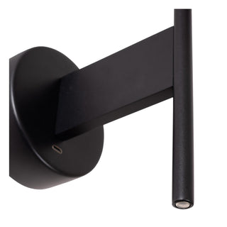 MAGIC - Wandlamp - 1xE27 - Met USB oplaadpunt - Zwart