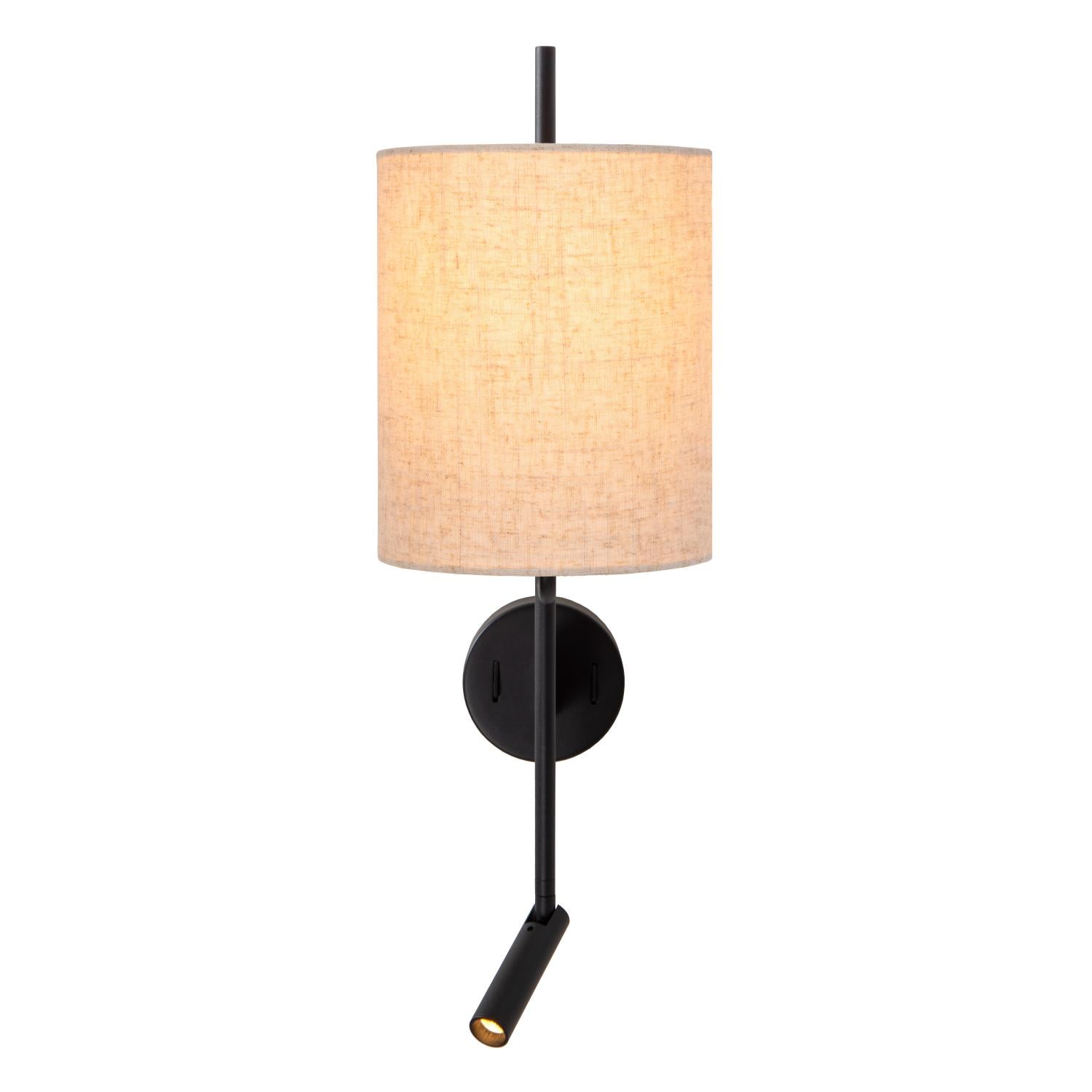 MAGIC - Wandlamp - 1xE27 - Met USB oplaadpunt - Zwart