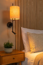 MAGIC - Wandlamp - 1xE27 - Met USB oplaadpunt - Zwart