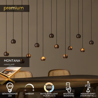 MONTANA - Suspension - LED Dimmable - CCT - 13x5,7W 2700K/4000K - Convient aux vides et plafonds hauts - Café
