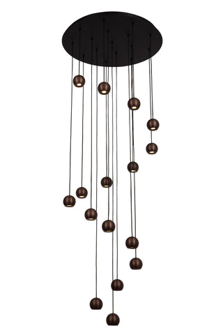MONTANA - Pendant light - LED Dimmable - CCT - 16x5,7W 2700K/4000K - Suitable for voids and high ceilings - Coffee