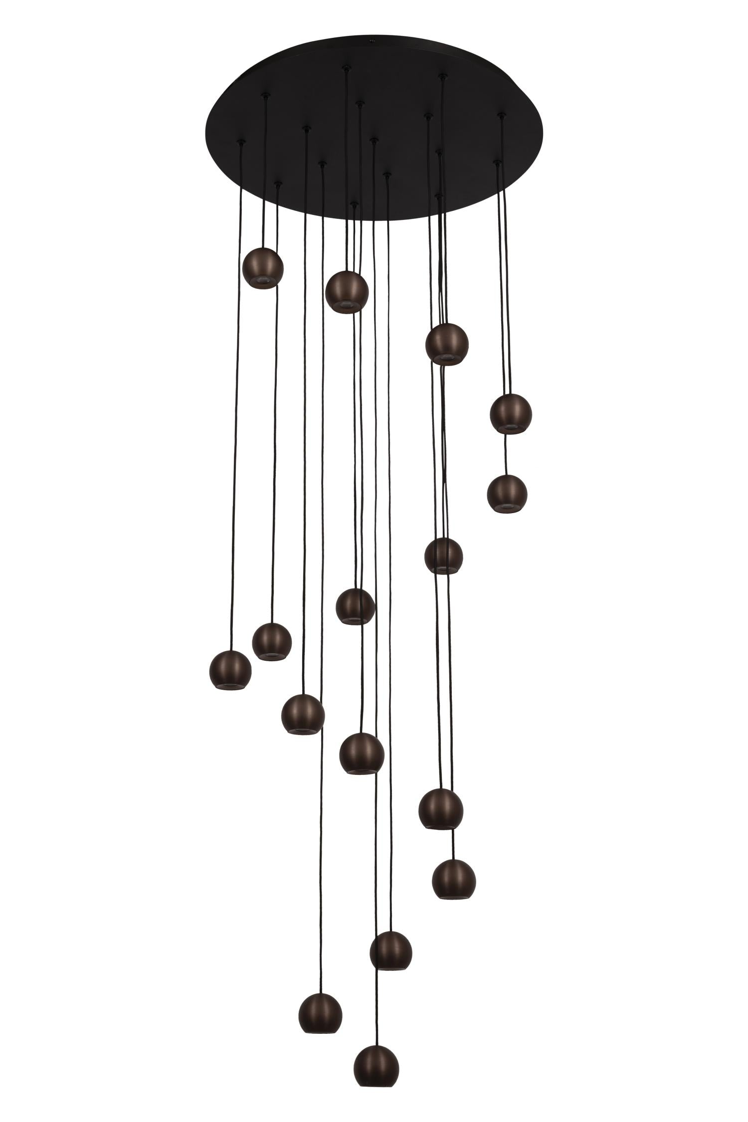 MONTANA - Pendant light - LED Dimmable - CCT - 16x5,7W 2700K/4000K - Suitable for voids and high ceilings - Coffee