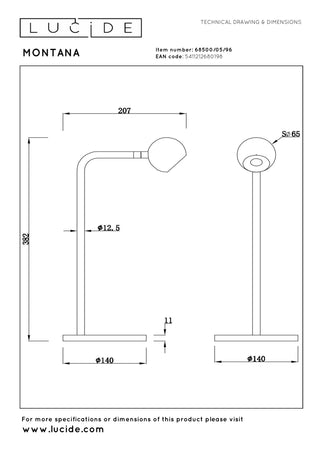 MONTANA - Table lamp - LED Dimmable - 1x5W 2700K - Coffee