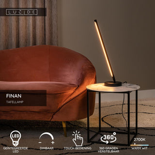 FINAN - Lampe de table - LED Var. - 1x12W 2700K - Noir
